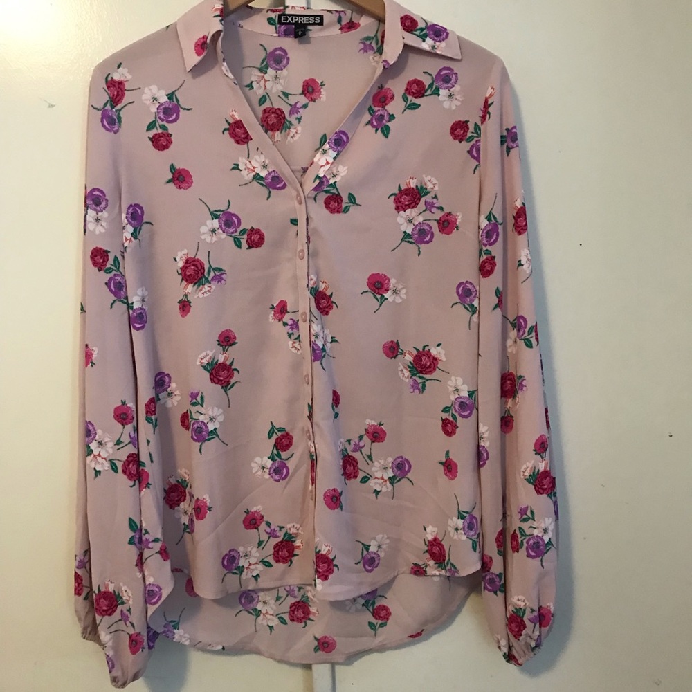 Express balloon sleeves Floral Blouse